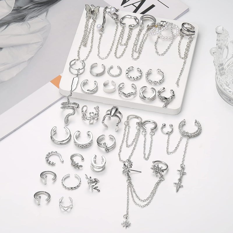 Florideco Ear Cuff Earrings Set for Women Adjustable Fake Earring Cuffs Non Piercing Earring Set Ear Jewelry Set - Image 5
